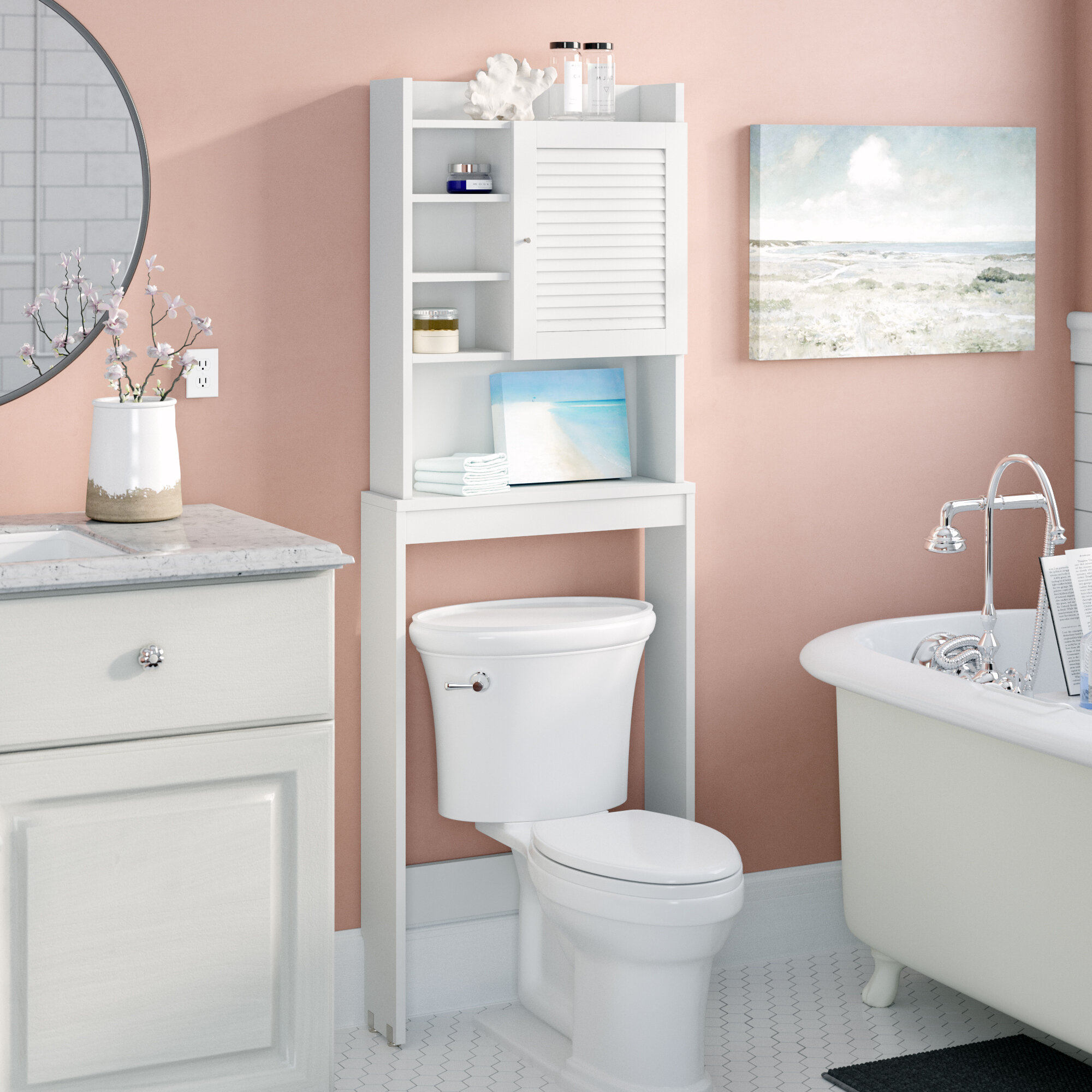 Three Posts™ Pinecrest Freestanding Over-the-Toilet Storage & Reviews