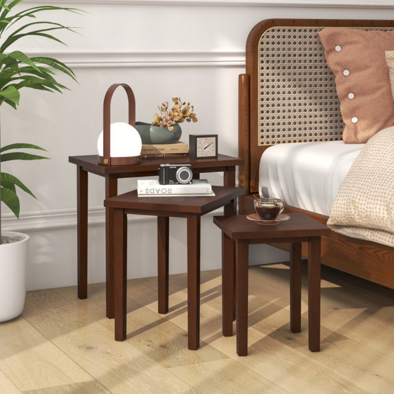Ensemble de tables d'appoint 3 pièces Farmhouse, Noyer