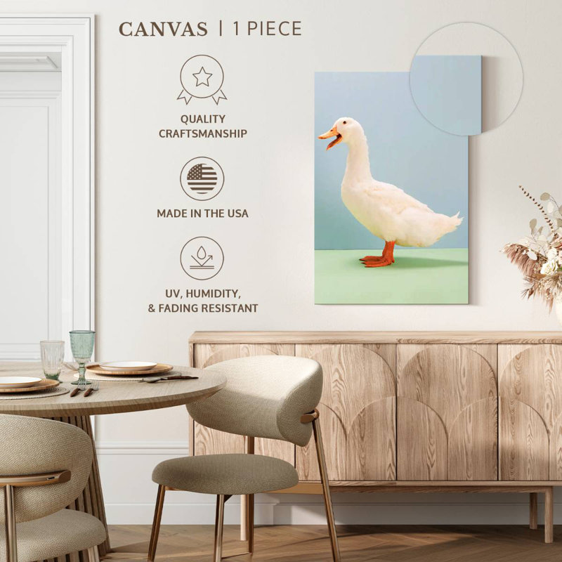 Quacking White Duck, 51" H x 34" W