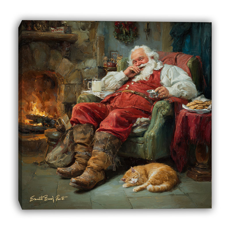 Art mural sur toile tendue Santa's Cozy Break