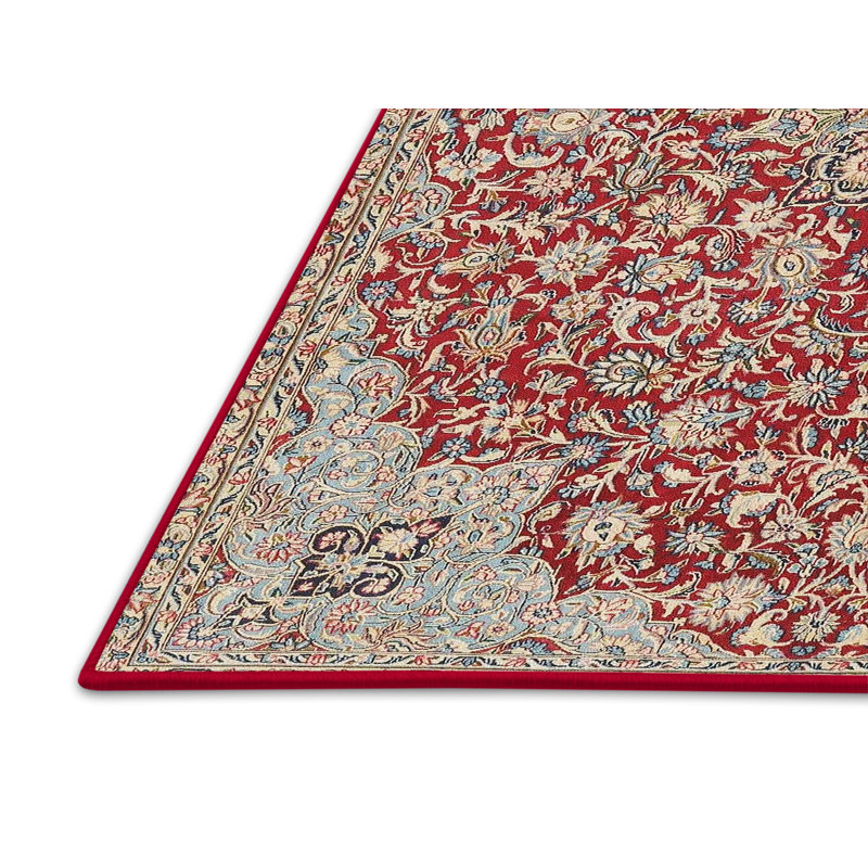 Tapis traditionnel mehroon/noir/bleu, Rectangle 5 pi x 7 pi