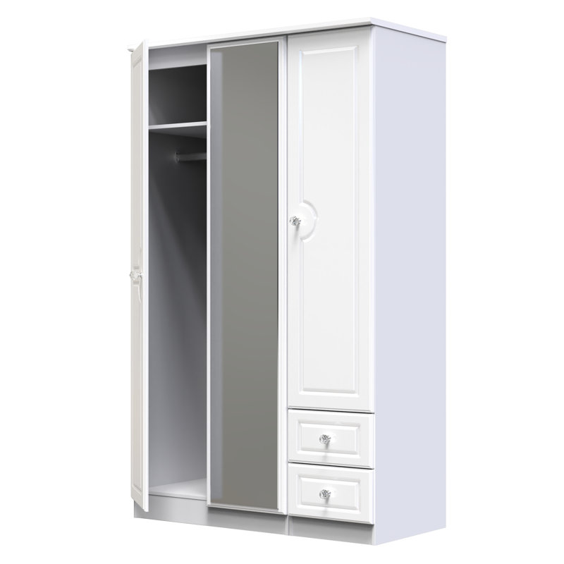 Conover Manufactured Wood Wardrobe, White Gloss/White