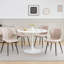 Set Of 4 Dining Chairs - Scandinavian Style Dining Chairs - Linen Upholstered - Metal Legs-2094549683