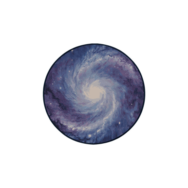 Tapis mauve lavable à la machine, Rond 8 pi