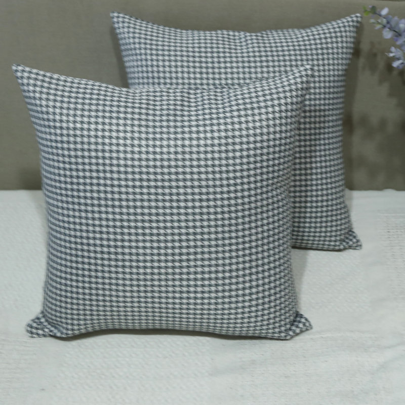 Altun Geometric Square Throw Pillow Cover, Grey