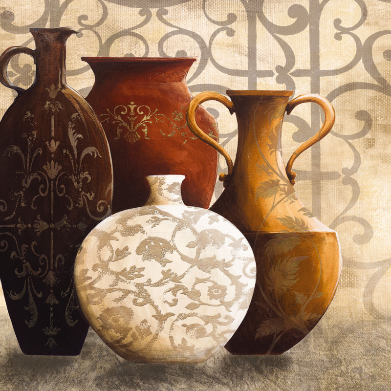 Vases en céramique, H 12 po x l 12 po, Blanc, Impression encadrée sans passe-partout