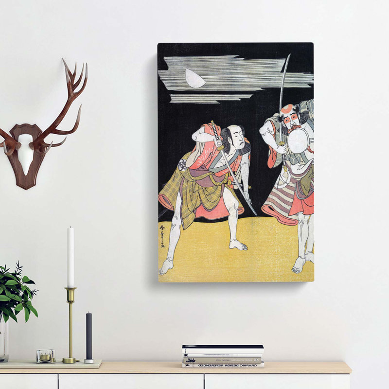 Tomoemon & Mitsugoro by Katsukawa Shunsho - Wrapped Canvas, 60cm H x 40cm W x 3cm D