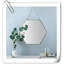 Petit miroir décoratif doré à miroir hexagonal mural pour salle de bain, 11,81 po x 10,24 po, petit, doré