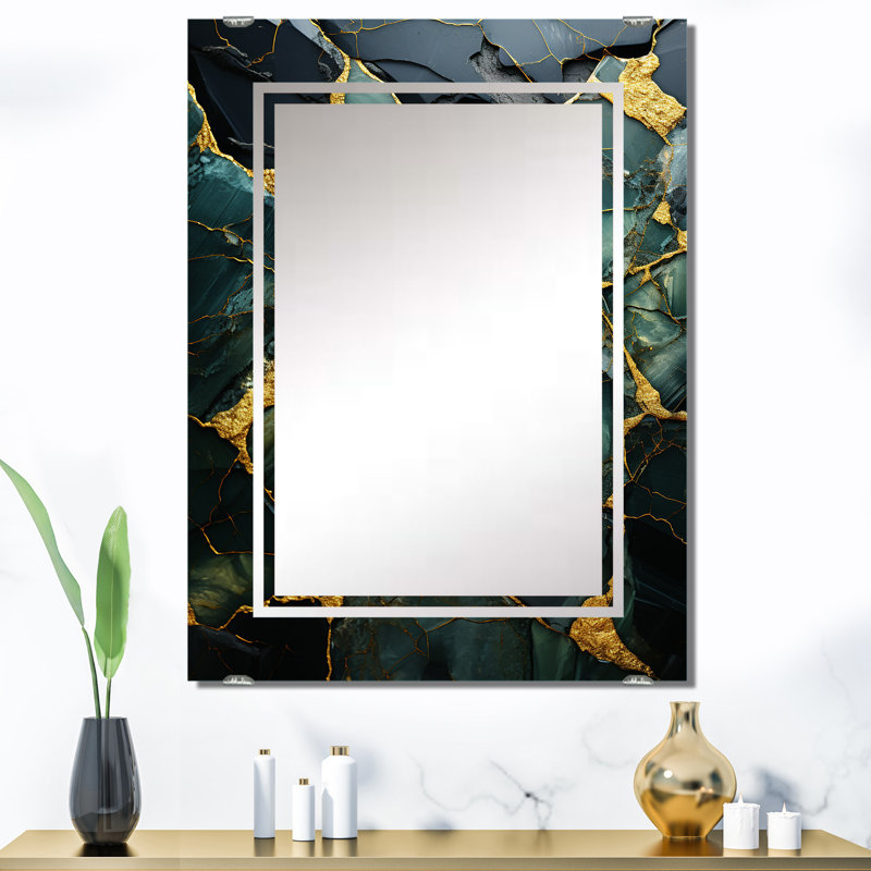 Terflinger - Miroir mural abstrait en marbre, 40 po x 30 po