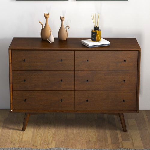 Mercury Row® Chiasson Mid-Century 6 Drawer Double Dresser & Reviews ...