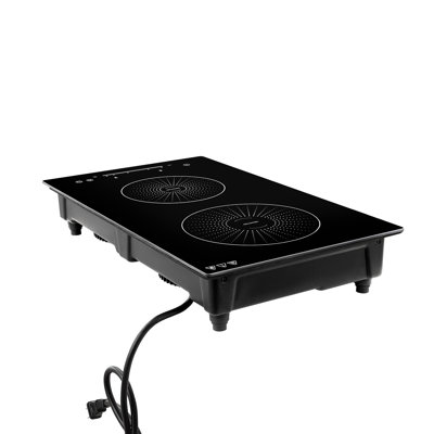 12-inch Dual-Burner Induction Cooktop, 110V 1800W Electric Stove with Adjustable Heat Settings, Touch Control Panel, Ceramic Glass Surface, Safety Lock, Ideal for Home and RV Use