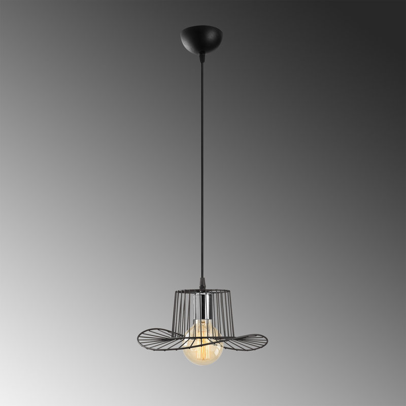 Luminaire suspendu géométrique unique à 1 lumière Aido, H 5,5 po x l 11,8 po x P 11,8 po