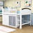 Loft Bed with Cabinet, Wardrobe and LED-1674337243-1674337241