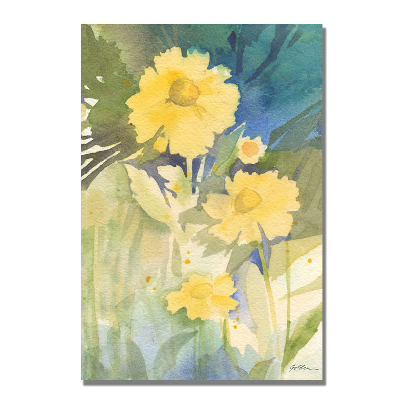 Sunshine Yellow Floral Canvas Art Print 24 x 18
