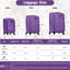 Ensemble de 3 valises extensibles en mauve avec sac de voyage et roulettes: roulettes extensibles pour une mobilité efficace