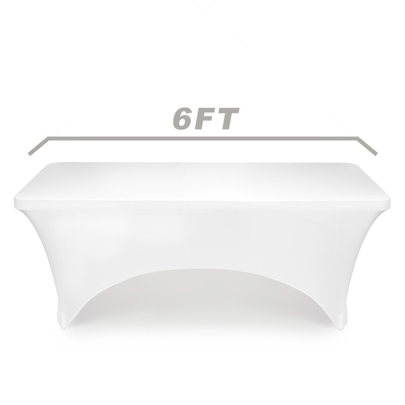  Solid Color Polyester Wedding Tablecloth, 72" x 30", White