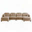 Canapé modulaire en chenille 4 places avec 2 coussins et repose-pieds-455791412