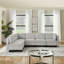 Canapé modulaire en lin 110,2 po x 78,7 po, canapé en U avec accoudoirs et dossiers réglables, canapé-lit réversible à 6 places avec sièges de rangement