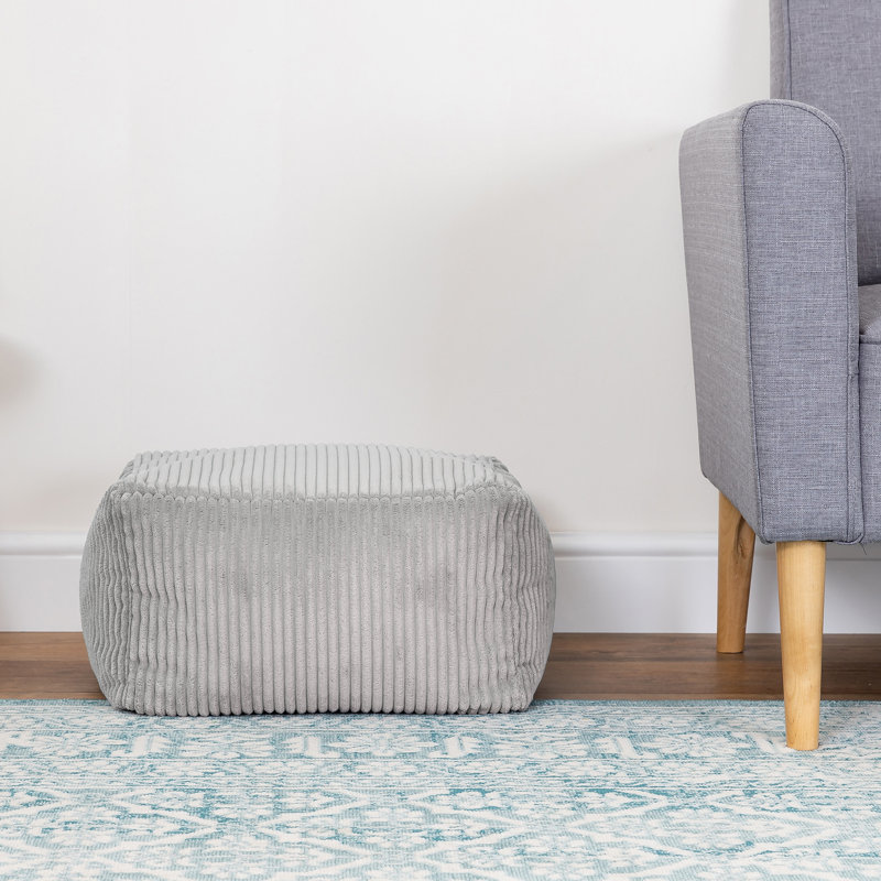 Soul 40Cm Square Pouffe Ottoman, Grey