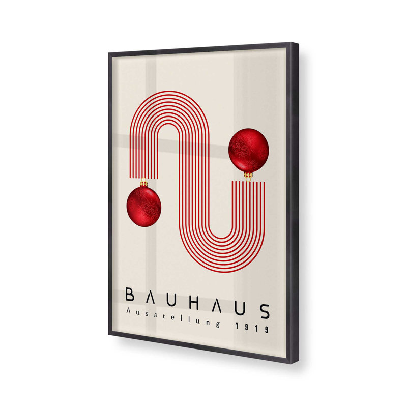 Bauhaus festif rouge 1919, Cadre simple en zinc patiné, H 15,25 po x l 12,25 po