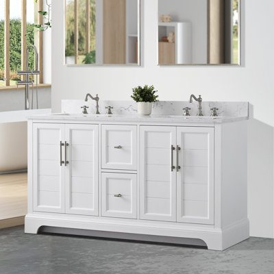 Ensemble de meuble-lavabo autoportant 60 po avec plateau en marbre Komarek