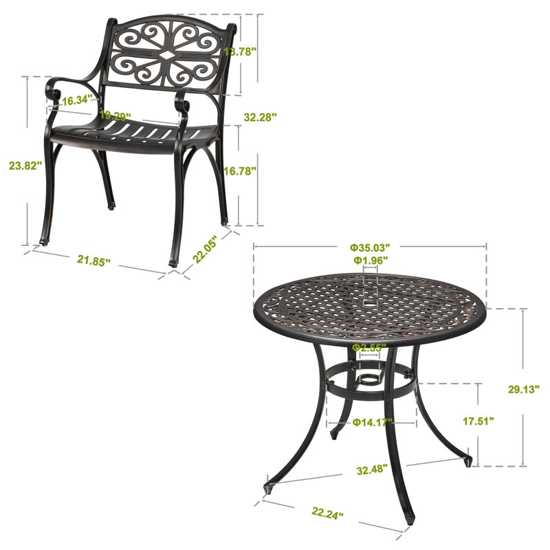 Ensemble bistro extérieur L 35,03 po Brandyann