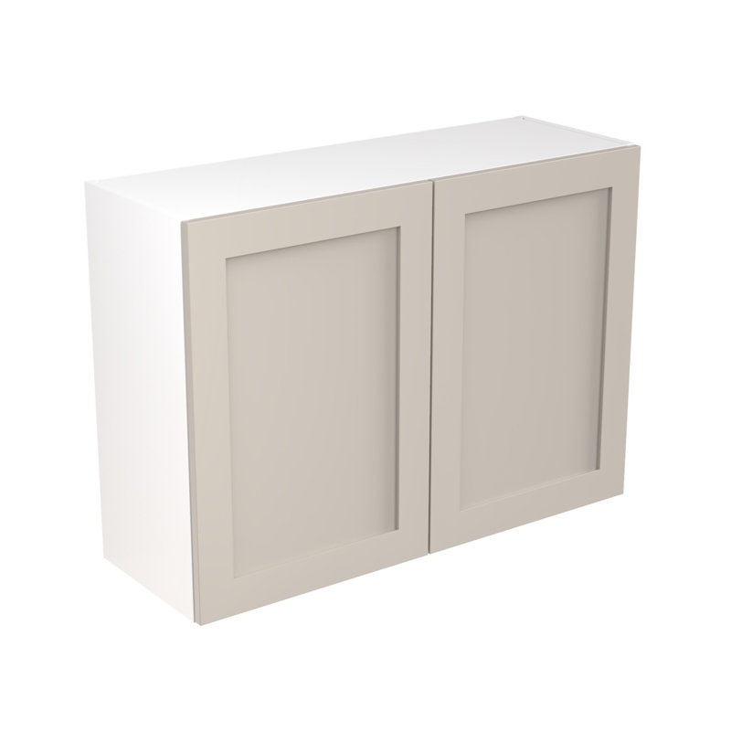 KitchenKit Flatpack Shaker Ultra Matt Wall Unit, 72cm H x 100cm W x 33cm D, Light Grey