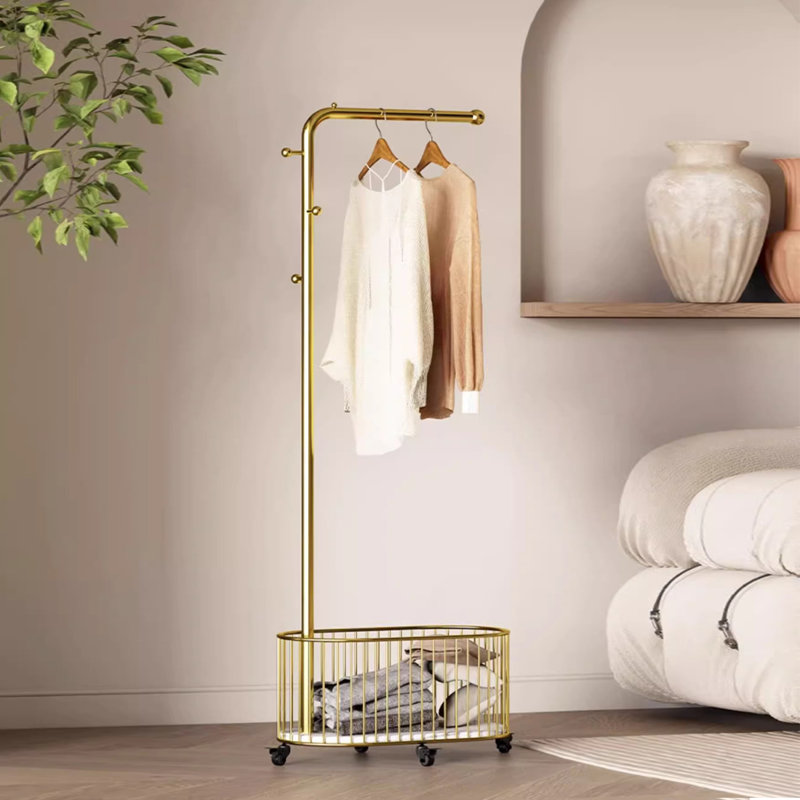 Portemanteau avec design antidérapant et rangement spacieux, Or