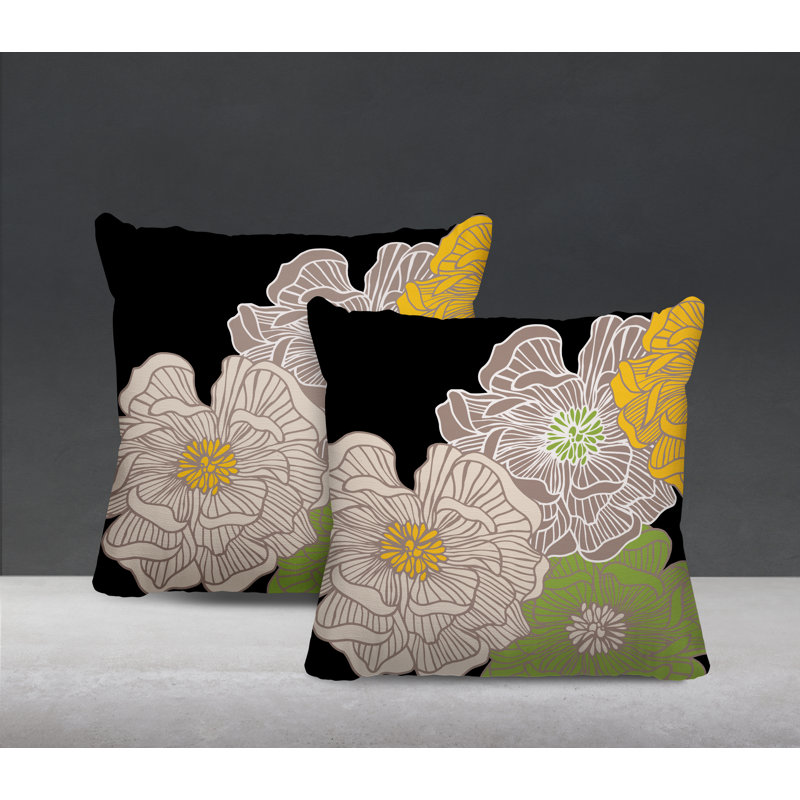 Housse et insert de coussin décoratif intérieur / extérieur en mélange de polyester, Beige, L 17 po x H 17 po