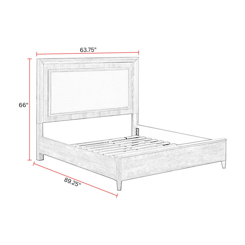 Queen Bed With 2 Nightstands, Queen, 3 Pcs: Bed, 2 Nightstands