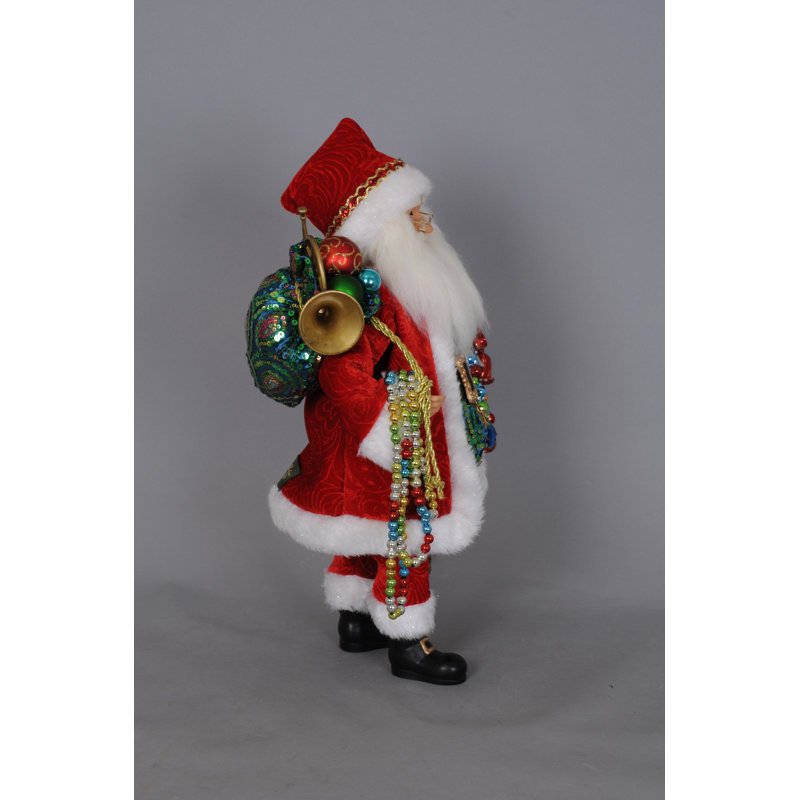Beads with Wreath Santa Figurine