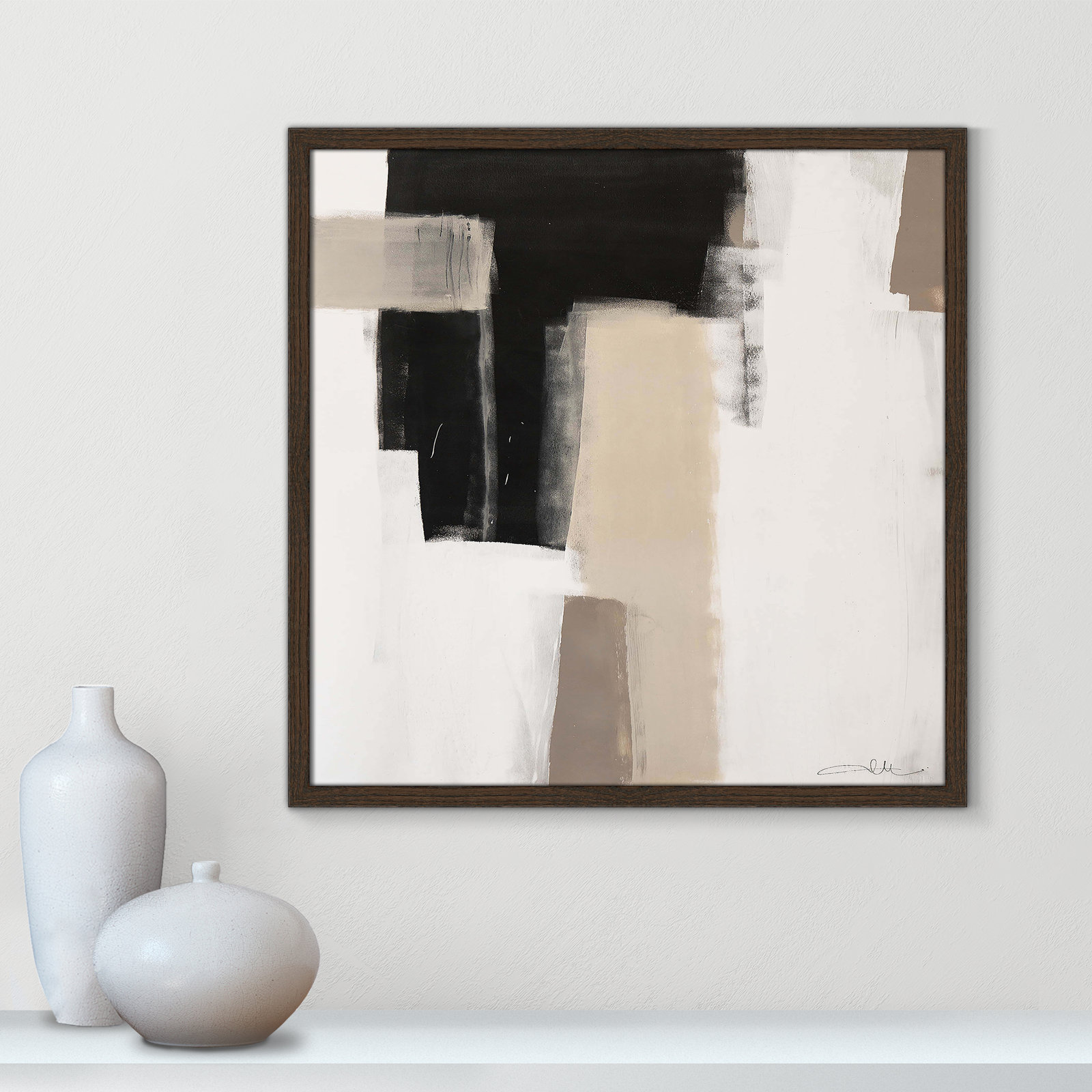 Earth Scapes I-A Print by Casa Fine Arts, 23.5" H x 23.5" W x 1.25" D, Walnut Slim Framed