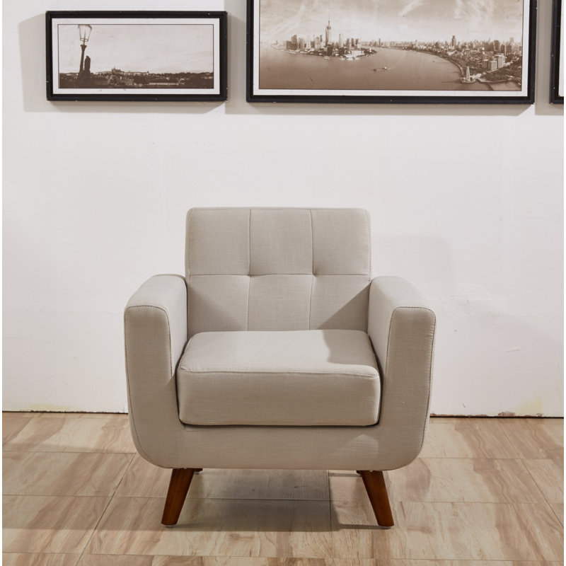 Zohaib Upholstered Accent Chair, Tan