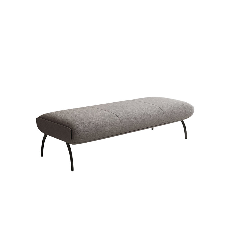 Banc rembourré Tabathe Sherpa, H 17,71 po x l 59,05 po x P 17,71 po, Gris foncé