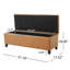 Banc repose-pieds avec rangement, surface en polyuréthane, pieds en bois d'hévéa, capacité de 300 lb-760779153