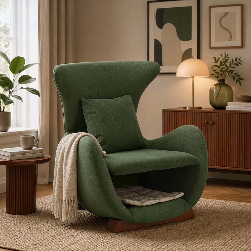 Chaise d'appoint moderne avec espace pour animaux / rangement, Green