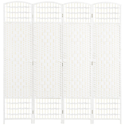 Paravent 4 panneaux, écran d'intimité pliable, séparateur de pièce de 5,6 pi, cloison de séparation autoportante en fibre Wave pour les pièces, la maison, le bureau