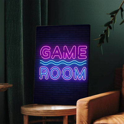1 PC muraux affiches encadrées, néon salle de jeu toile art mural rétro arcade effet de lumière affiche pour la salle de jeux décor rétro Gamer cadeau décorations pour la maison moderne œuvre d'art murale pour chambre à coucher salon homme cave