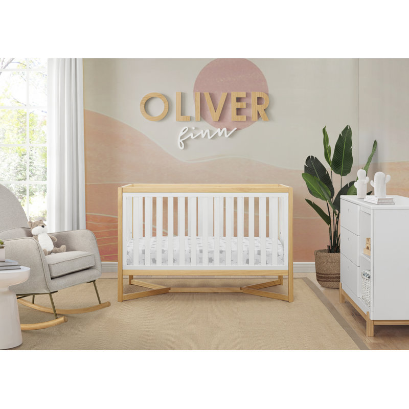Tribeca White and Natural 4-in-1 Convertible Baby Crib
