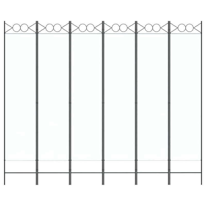 Casida Folding Room Divider, White, 6, 240 x 200 cm