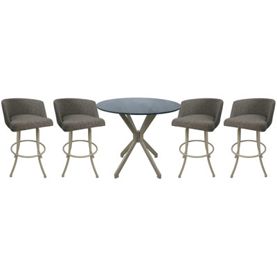 4 - Person Glass Top Four Leg Dining Set