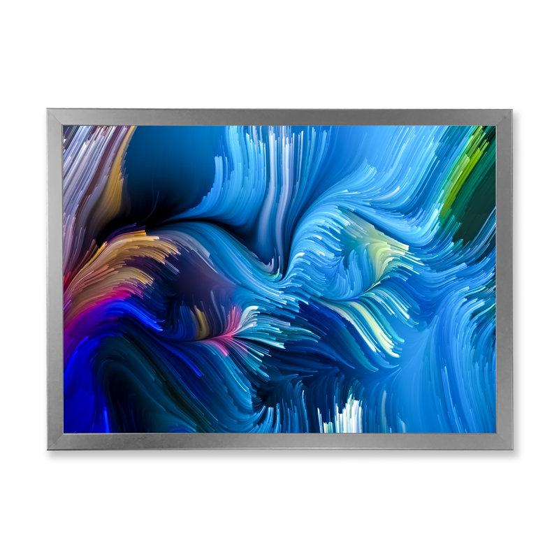 Synergies of liquid art - reproduction d'art sur toile, H 8 po x l 12 po x P 1 po, Cadre photo argenté