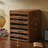 Black Walnut Wooden Desk Organizer, 6 Drawers Desktop Cabinet Storage for Jewelry, Office Supplies, Craft Tools, Home Organization.