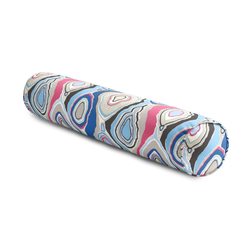 Linen Bolster Pillow Cover & Insert, 8" x 24", Blue