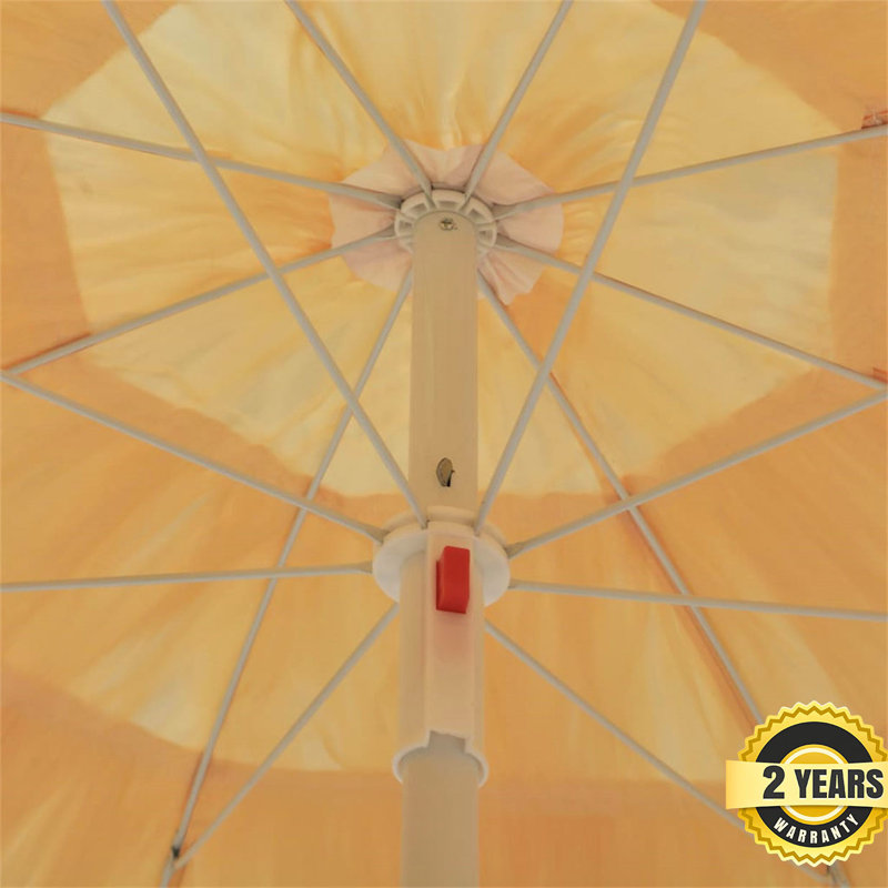 Novalee 160 cm W X 160 cm D Round Beach Parasol with Manual Lift