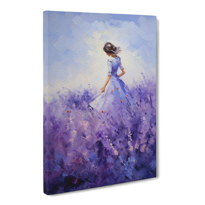 Lavender Flower Impressionism - Wrapped Canvas, 60cm H x 40cm W x 3cm D