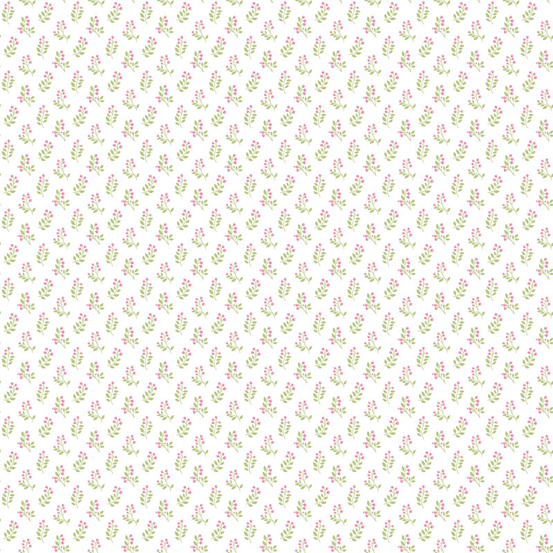 Churchtown 10m x 53cm Matte Wallpaper Roll, Pink/Green