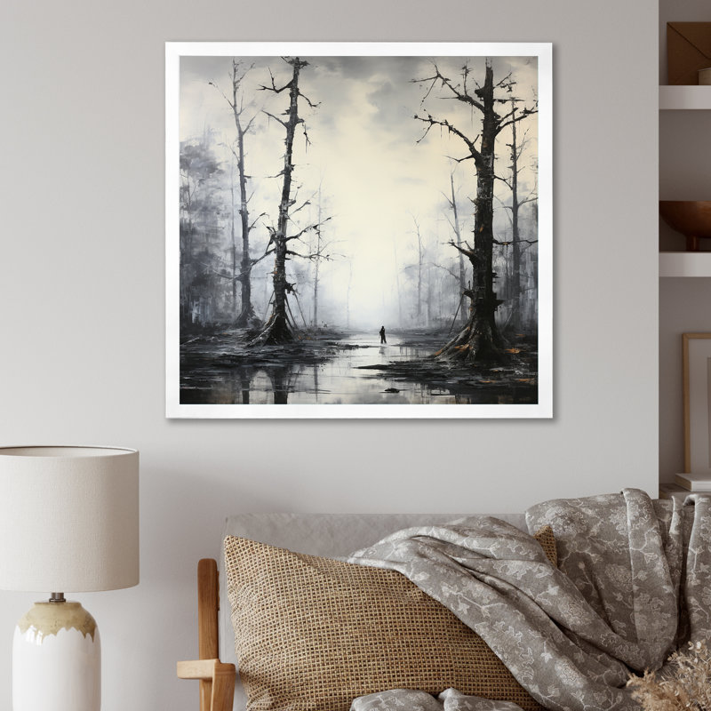 Winter Forest Solitude - impression, H 36 po x l 36 po x P 1,5 po, Cadre simple blanc