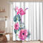 Belles fleurs roses exotiques roses, feuilles de palmier, aquarelle, 12 crochets-709968821