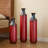 Set of 3 Artisanal Fire-Finished Rustic Floor Vases - Handcrafted Burned Texture for Modern Farmhouse & Industrial Decor (28.35, 24.41, 20.47 Inch)